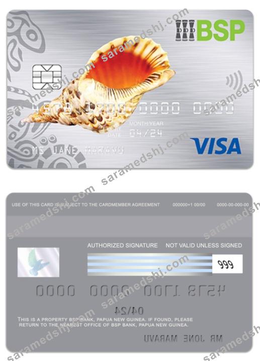 Papua New Guinea BSP Bank visa platinum card